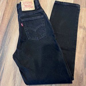 Vintage Levis 550 Women’s Jeans 6 Relaxed Fit Tapered Leg Black Denim
